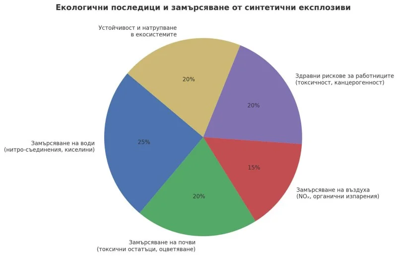 Екологични щети от производството на синтетични взривни вещества